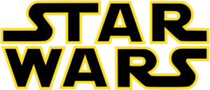 Star Wars logo - black highlighted in yellow on white