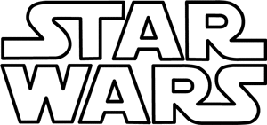 Star Wars logo - black outline on white
