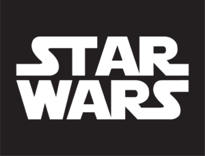 Star Wars logo - white on grey