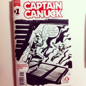 CAPTAIN CANUCK #1 blank cover - artist sketch of PHL with the icon