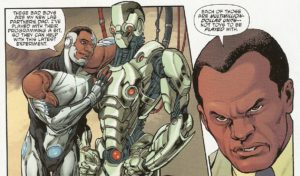 CYBORG #2 pg. 12 panels 5-6 Daddy's disapproval