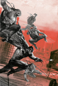 BATMAN • TNMT #1 Bulletproof Comics exclusive Gabriele Dell'Otto B&W variant