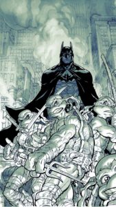 BATMAN • TNMT #1 Comickaze exclusive Carlos D'Anda B&W cover