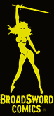 BroadSword Comics logo - yellow