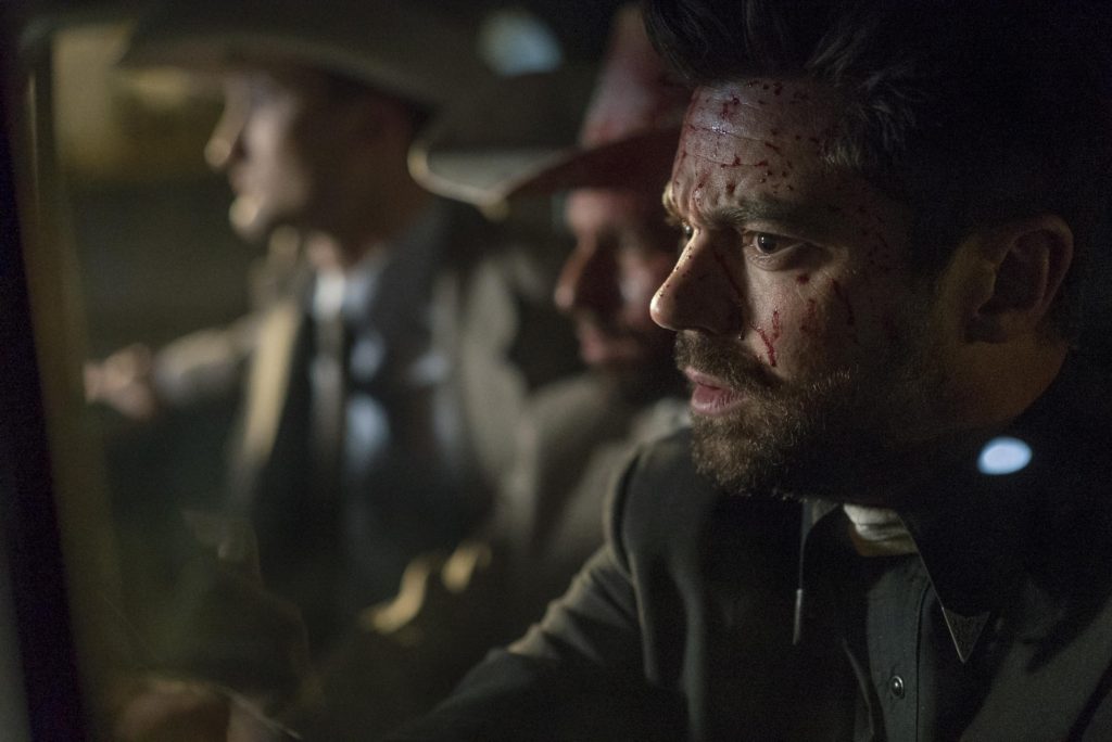 Tom Brooke as Fiore, Anatol Yusef as DeBlanc, Dominic Cooper as Jesse Custer - Preacher _ Season 1, Episode 5 - Photo Credit: Lewis Jacobs/Sony Pictures Television/AMC