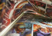 Comic Book Storage: Tips for Converting a Shed A closeup of colorful comic book pages that are turning over quickly as someone flips through the book.